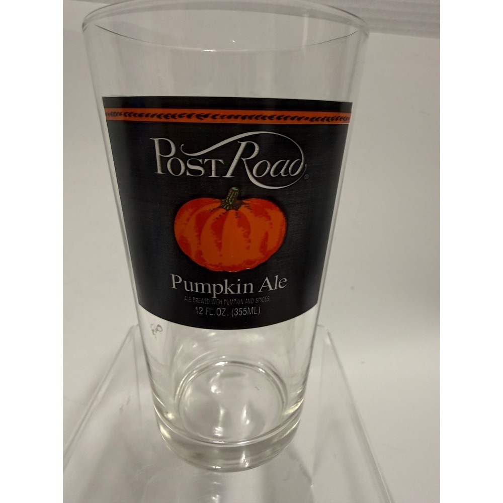 Post Road Pumpkin Ale Pint Glass 12oz Clear Beer Glass Fall Seasonal Autumn